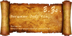 Bergauer Zsófia névjegykártya